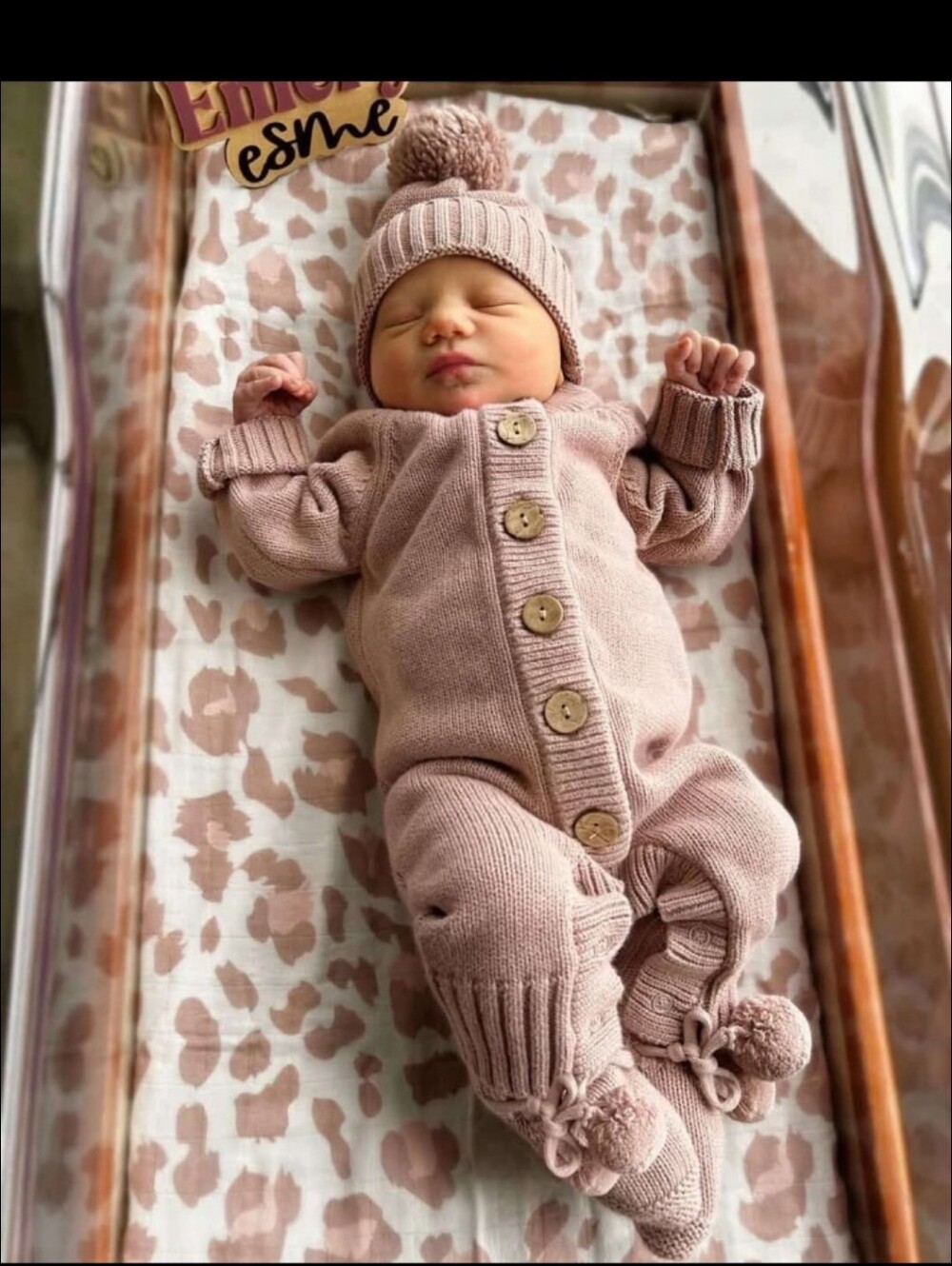 Caden Lane Baby  Knit Matching Set in Soft Pinkish Taupe